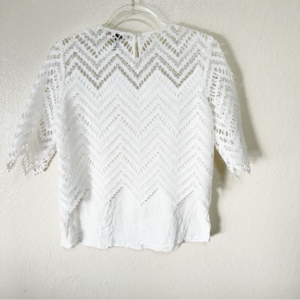 Maje Elegant White Lace Top size 2 M - Picture 10 of 10